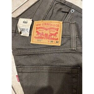 Levis Jeans Mens 30x32 511 Slim Dark Brown Pants Casual Skater Work NEW Stretch